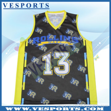No Color Fading Printed Basketball Jersey